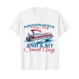 Pontoon Queen Sassy Funny Boating Party Tee T-Shirt