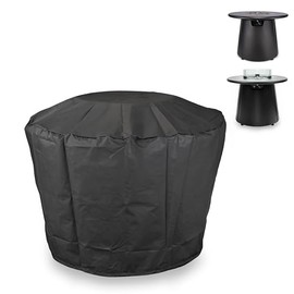 TIKI Brand Propane Fire Pit Cover, Use With Propane Fire Pit Base and Table Attachment, Weatherproof, 39.5" x 39.5" x 27", Black