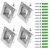 Aynaxcol 4Pcs Square Post Bases Flange Anchor Bases Stainless Steel