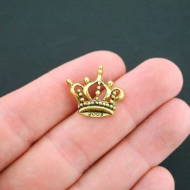 Unbranded 6 Crown Charms Antique Gold Tone - GC230