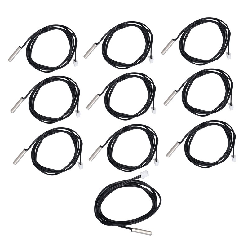 10Pcs Thermistor Sensor NTC Temp Temperature Probe 5x25mm Cylindrical Head