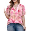 Womens Plus Size Tops Summer Marble Print Tee 2024 Fashion