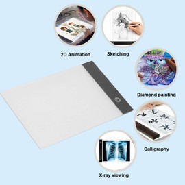 Artcraft Tracing Light Pad, Soft White Light, Multifunctional LED Tracer DC AC 5V Light Cassette for Drawing, Sketching, Painting Students (3 Levels Brightness)