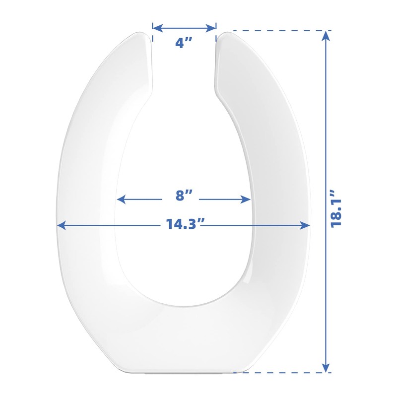 Commercial Heavy Duty Open Front Toilet Seat Without Cover, Thickened