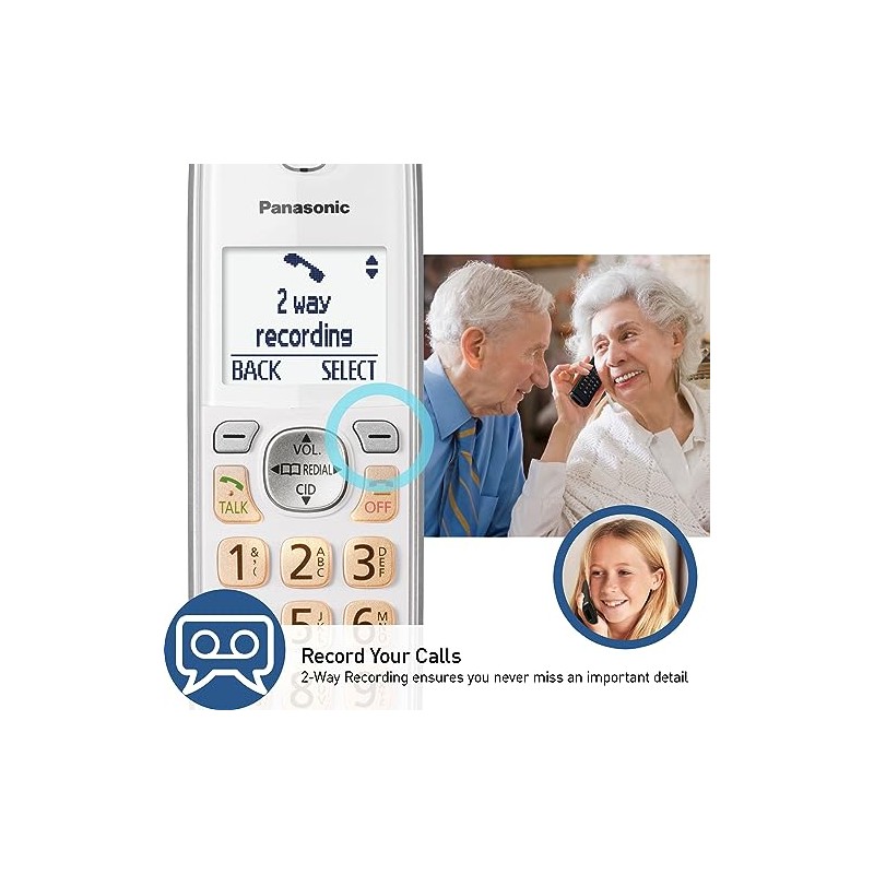 Panasonic - Teléfono inalámbrico con contestadora, Link2Cell Bluetooth, Asistente de