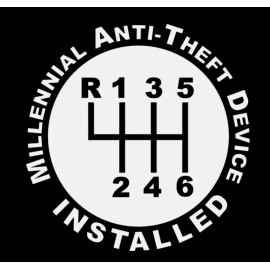 Starcraft Millennial Anti-Theft 6 Device Funny Vinyl Sticker Window Decal Car Truck SUV - 4x4"