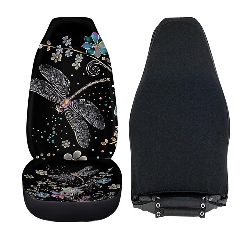 Brosoneto Floral Dragonfly Car Seat Covers Thin Covers for Front