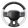 MEWANT Hand Sewn White Leather Steering Wheel Cover Wrap for