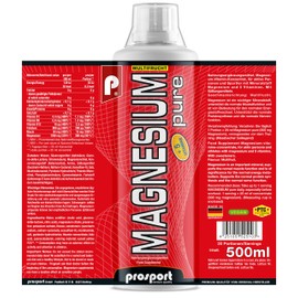 Prosport Magnesium Pure, Magnesiumcitrat, 0,5 Liter Flasche, mit Vitaminen, Geschmack: Multifrucht