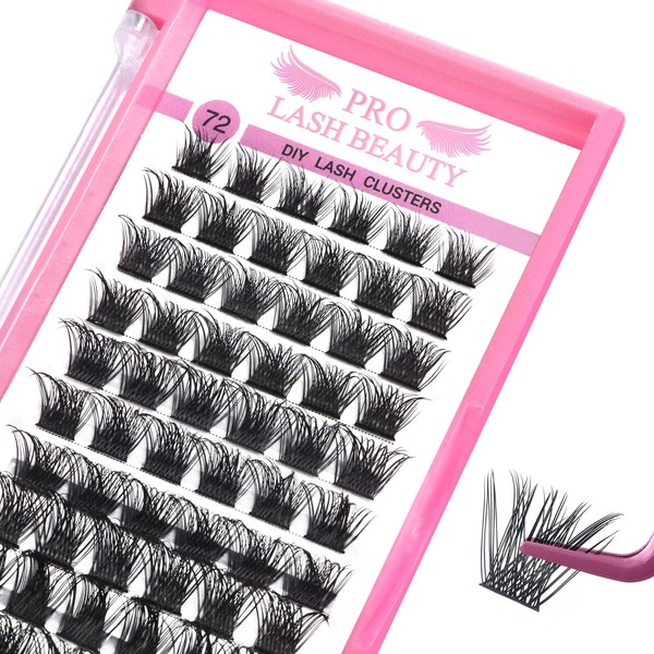 Lash Clusters, 72 Pcs Individual Cluster Lashes DIY Lash Extension