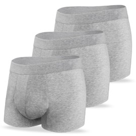 REELINDRY REELINDRY Incontinence Underwear for Men Leak Proof High Absorbency 2.3 oz Bladder Control Urine Protection Boxer Briefs Washable Reusable 3 Pack (3 Light Gray, 6XL)