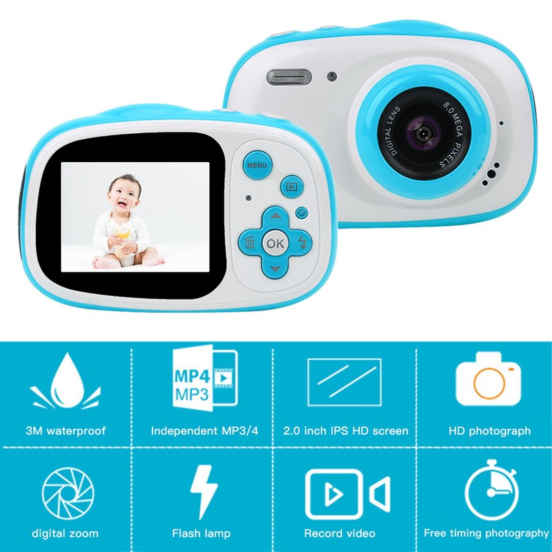 2 Inch IPS HD Display Screen 8MP Waterproof 6X Zoom