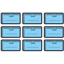 Pengad DEFENDANT'S DEPOSITION EXHIBIT, 7/8 X 1-1/2 inches, 240 labels per pack, Blue