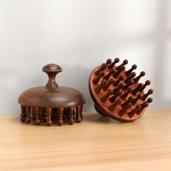 Wooden Massage Comb, 1 Count Scalp Massager, Large Wide Tooth