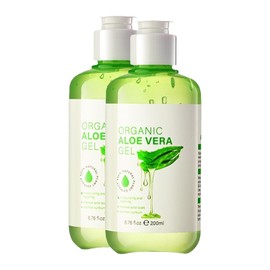 2PC Gel de aloe vera puro, gel hidratante natural de aloe vera, hidratante diario para el rostro, el cabello y el cuerpo, calmante y nutritivo, cuidado después del sol