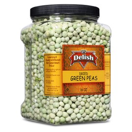 Gourmet Freeze Dried Peas by It’s Delish, 18 Oz Jumbo Container Jar | Vegan and Kosher Dried Vegetables with Long Shelf Life for Convenient Meals and Cooking