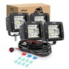 Nilight 4PCS LED Pods 3Inch 42W LED Cubes Upgraded Spot
