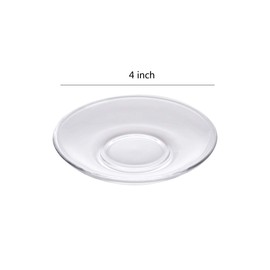 Sizikato 6pcs Clear Glass Snack Plate, Restaurant Dessert Plate, Tea Table Decoration Tea Bag Holder. 4 Inch