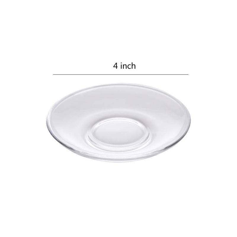 Sizikato 6pcs Clear Glass Snack Plate, Restaurant Dessert Plate, Tea