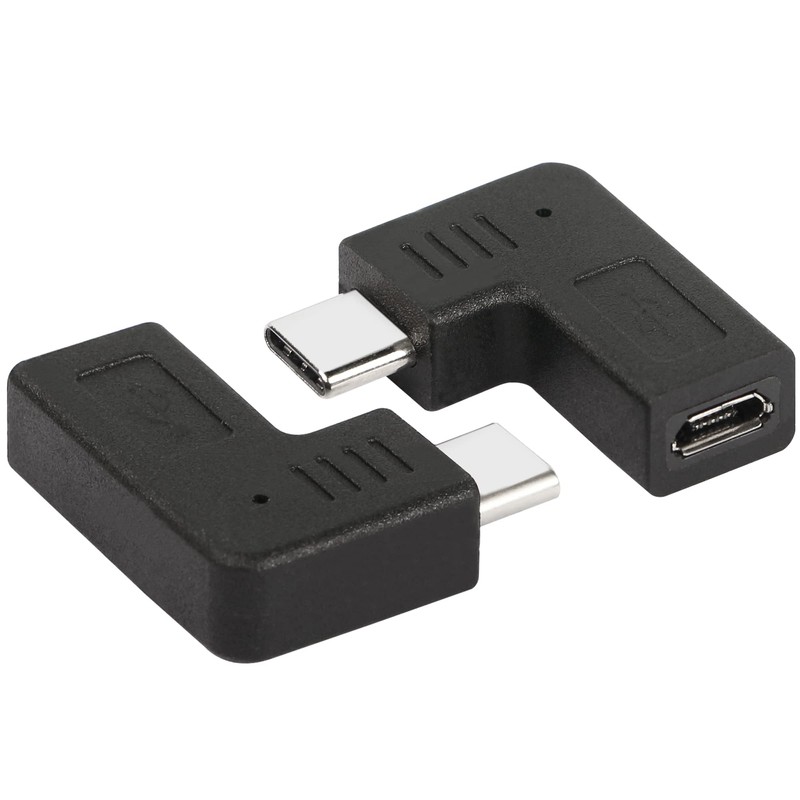 GELRHONR 90 Degree USB C to Micro USB Adapter Right
