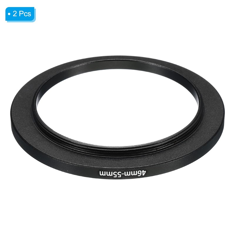 PATIKIL 2pcs 46mm-55mm Metal Step Up Ring Camera Lens Filter
