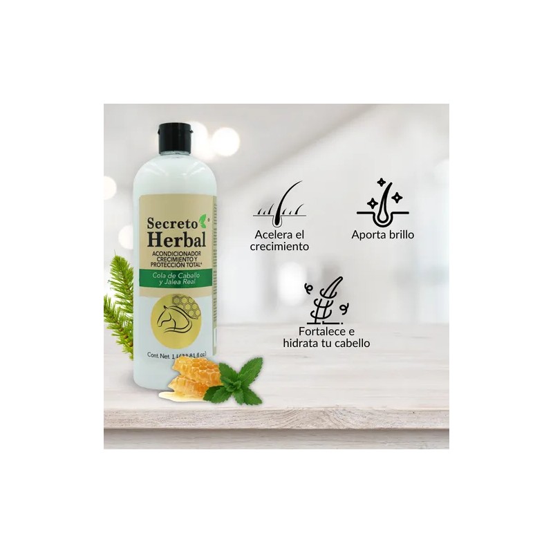 6 Pz Secreto Herbal Acondicionador Cola De Caballo Y Jalea