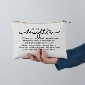 To My Daughter Birthday Gift, Whenever You Feel Overwhelmed, Makeup Bag Gift, Girl’s Toiletry Bag, Daughter Graduation Gifts, Daughter Gift from Mom, Travel Bag, Toiletry Bag