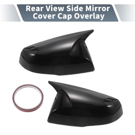X AUTOHAUX Pair Car Rear View Driver Passenger Side Mirror Cover Cap Overlay Gloss Black for Toyota RAV4 2019-2022 Mirror Guard Covers Exterior Trims