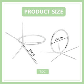 BENECREAT 925 Sterling Silver 5 Prong Ring Settings, 17 mm Silver Prong Blank Finger Ring Adjustable Claws Ring Blank for Jewellery Making Set Women DIY Crafts