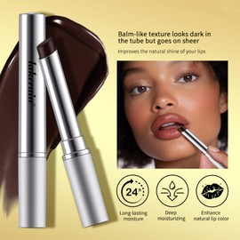 3PCS Honey Lipstick Tinted Lip Balm - Sheer Hydrating Lipstick for All Skin Tones - Moisturizing Lip Color, Nourishing Lip Balm with a Hint of Natural Black Cherry Tint (Black & Nude & Pink)