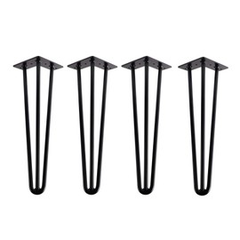 East West Consolidated Hairpin Table Legs 1/2" Solid, Set for 4 Heavy Duty 3 Rods for Desk, Bench, Stand - Various Sizes