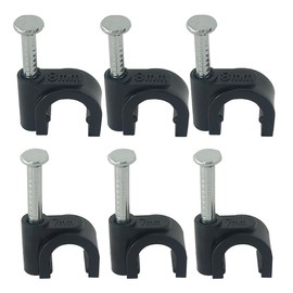 Cable Clamps Nail Clamp 7 mm 8 mm (Pack of 200 in Total) UV-Resistant Steel Nail Cable Clips Cable Management Cable Clips Durable Wire Clips for Walls Cable Wall Clamp Black