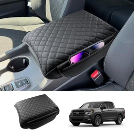 Coleya 2024 2025 Ridgeline Accessories Center Console Cover for Honda Ridgeline (Sport/RTL/TrailSport/Black Edition), Leather Cushion Padded 2024 Ridgeline Armrest Cover 2025 Ridgeline Accessories