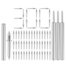 300 Pcs Krttwwx Double-Head Skirting Thread Seamless Nail, Double-Headed Nails, Invisible Screws & Specific Sleeve Tool, for Seamless Skirting Thread with Solid Wood Baseboard.