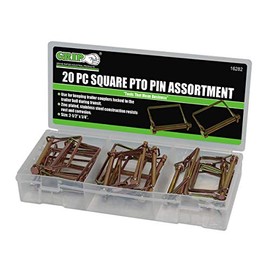 Grip Lynch Pin Assortments (20 pc Square PTO) - 2-1/2” x 1/4” - Zinc Plated Stainless Steel - Keeps Trailer Couplers Locked - Home, Travel, Garage