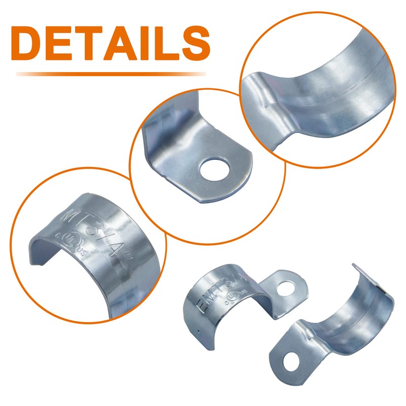 ISPINNER 25pcs 3/4 Inch Zinc Plated Steel EMT Pipe Straps