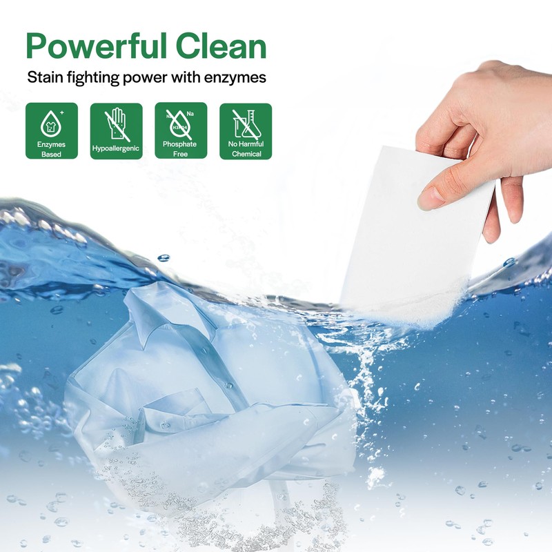Zinshine Eco-friendly Laundry Detergent Sheets (80 sheets 160 loads) -
