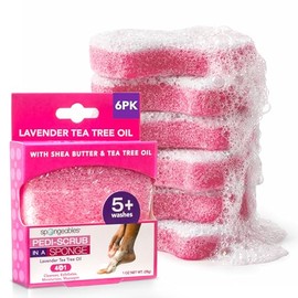 Spongables Pedi - Esponja de viaje exfoliante para pies de 5 unidades, lavanda, 6 unidades