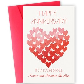 Anniversary Card for Sister & Brother-in-Law | Heartfelt Watercolor Design Customizable for Sibling Couples 300gsm Premium Cardstock with Envelope (Sister and Brother In Law)