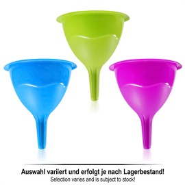 COM-FOUR® 9-Piece Funnel Set in 3 Sizes - Diverter with Filler Neck - Colorful Filling aid - Pouring aid [Selection Varies] (9 Pieces - 3 Sizes)