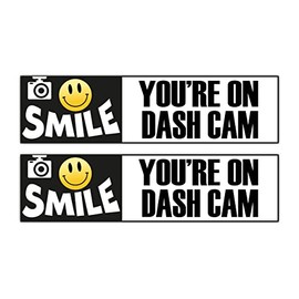 2X Epic Modz Smile You're On Camera Dash Cam Recording Vinyl Warning Decal Stickers Car, Bus, Van, Bike, Truck, 4x4, Scooter, Minibus, Taxi