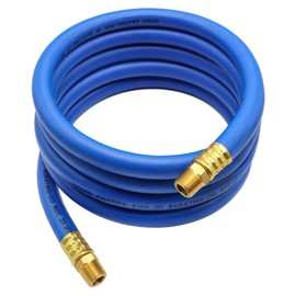 YOTOO Hybrid Lead-in Air Hose 1/2-Inch by 10-Feet 300 PSI Heavy Duty, Lightweight, Kink Resistant, All-Weather Flexibility with 3/8" Industrial Quick Coupler and Plug, Blue