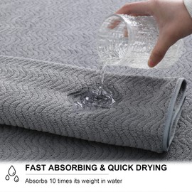 Ultra Soft 2 Piece Textured Hand Towel Set for Bathroom Shower Pool and Kitchen, Quick Dry, Highly Absorbent 2 Hand Towels - Dark Gray