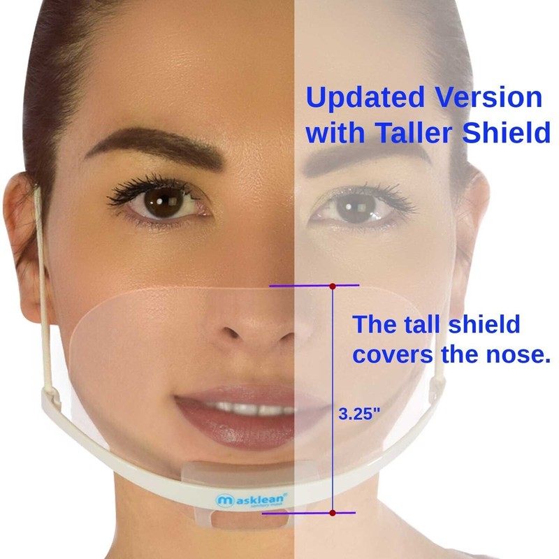 Masklean Clear Transparent Sanitary Mask Face Shield Mouth Cover Spit