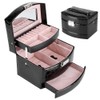 3 Layers Jewelry Necklace Ring Storage Box Case Lady Gift