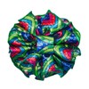 Rainbow Print Hair Bow with Ruffled Fabric and Claw Clip,