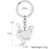 TIZURO Stainless Steel Hen Rooster Keychains Chicken Farm Animals Wallet