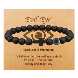 Teen Girl Boys Mens Gifts, Natural Stone Cross Bracelets Trendy Stuff Inspirational Gifts Ideas Bracelet&Card Inspirational gifts for Daughter Son, Husband-Birthday Graduation Retirement Christmas