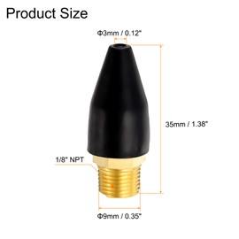 sourcing map 3pcs Air Nozzle Tip 1/8" Rubber Blow Gun Tip for Air Blow Guns Tool Parts & Accessories, Black