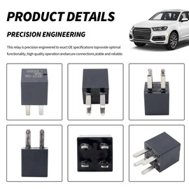 HiSport Relay T2T-CA 8T2T-0101K-CA 12VDC 20A 4PIN Automotive Plug-in Type Relay Compatible with Ford, Lincoln, 4PCS